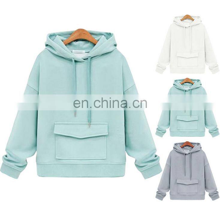 Hot Womens Ladies Plain Hoodie Fleece Sweatshirt Cotton Hooded Coat Pocket Hoody