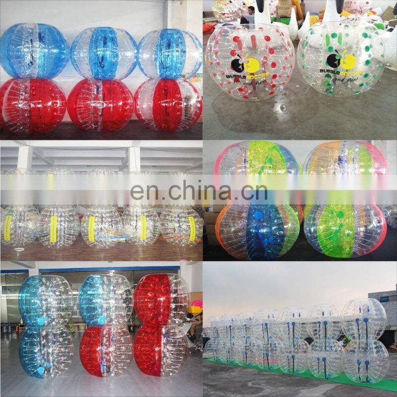 Exciting body game 0.8mm TPU/PVC outdoor soccer bumper balls australia