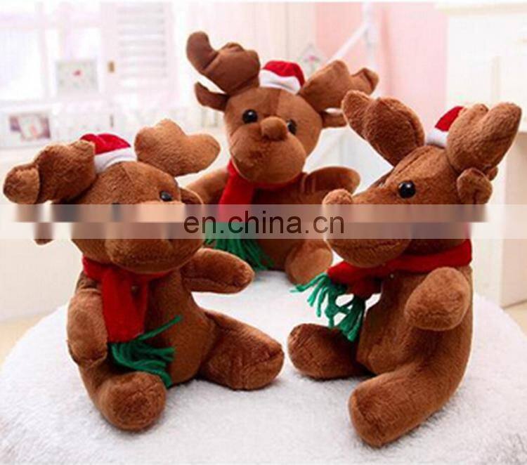 New Plush Toys Christmas Reindeer Stuffed Toys with Scarf