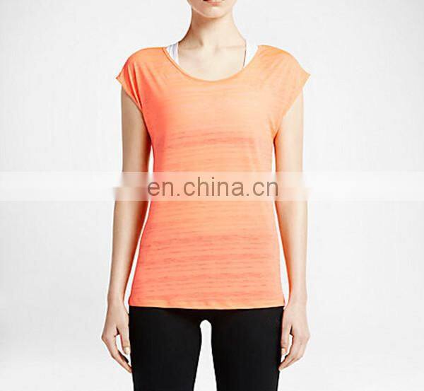 Yihao 2015 New Arrival t shirt wholesale woman t-shirt short-sleeve dry fit plain blank t-shirt