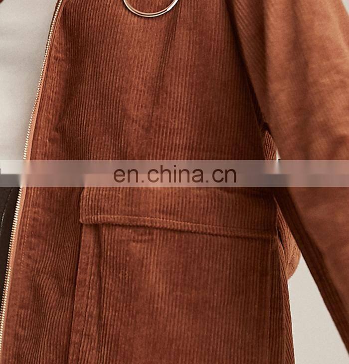 Hot Sale Fashion Women Corduroy Windbreaker Jacket Coat