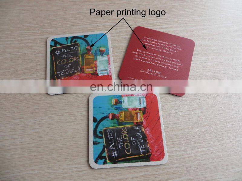 Customized printed cardboard paper cork drink coaster for promotions
