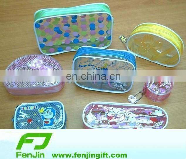 Big pvc cosmetic bag with top zipper