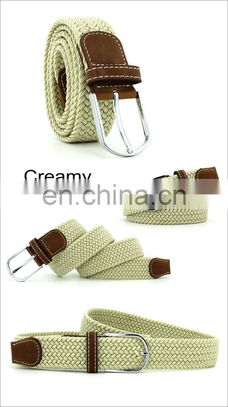 Yiwu in stock creamy white good quality woven waist elastic belt factory