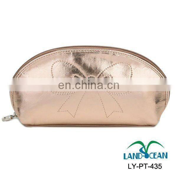 gold PU cosmetic bag