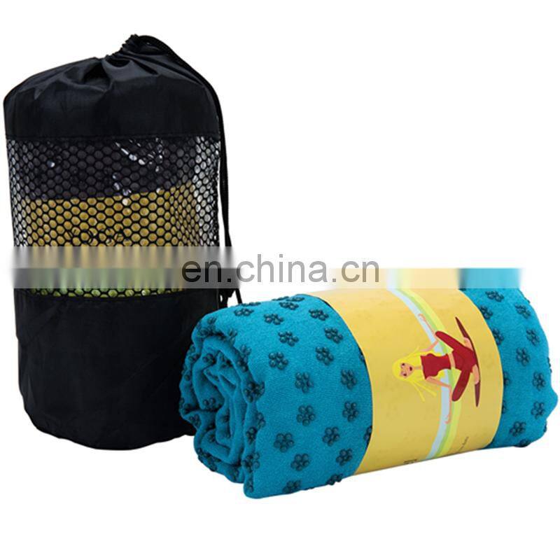 Wholesale Custom Microfiber Non Slip Silicon Hot yoga mat towel microfiber