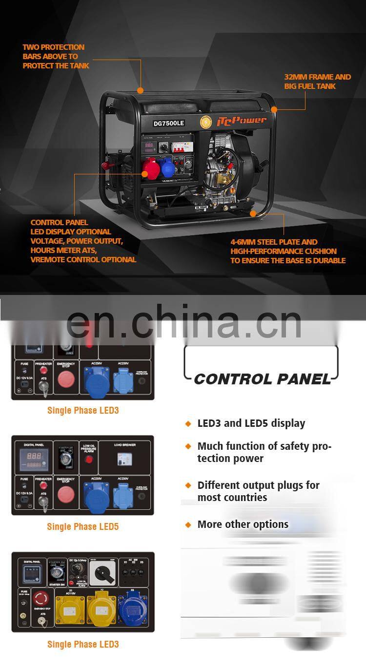 Best Price 4.5kW household air cooled open type diesel generator with high quality engine