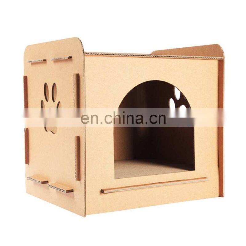 Wholesale Eco Friendly Large Removable Big Indoor Cardboard Cat Bed House