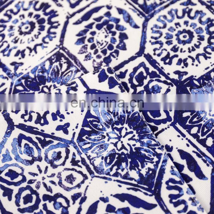 Blue digital printed cotton liner high quality table runner for party home family decoration