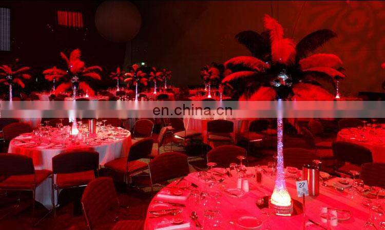 6 inch crystal 7 colors changed led light base with rechargeable battery