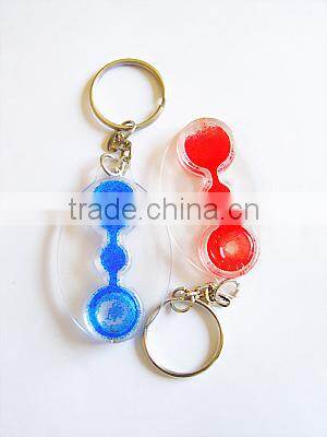 Mini Colorful Liquid Sand Timer Keychain, Custom Fridge Magnet
