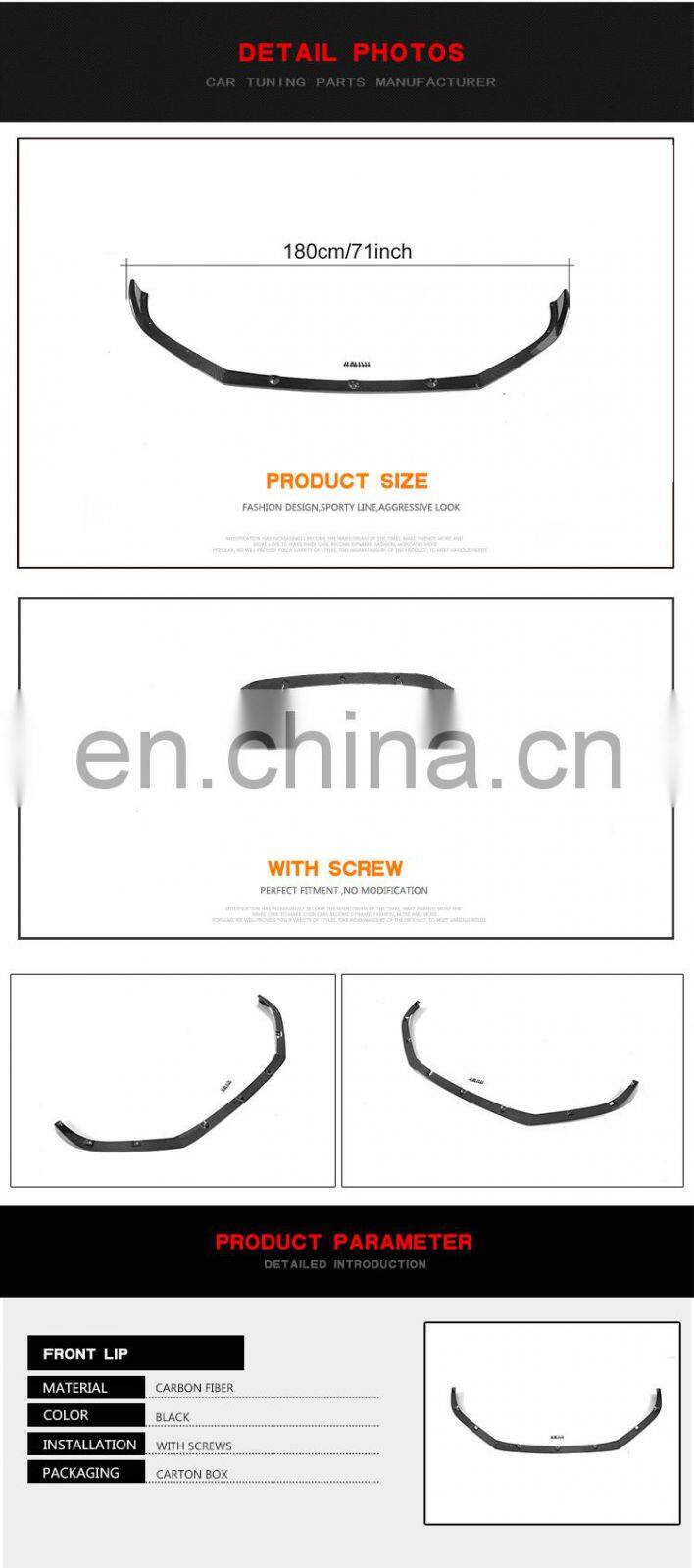 For 2017 Mazda 6 fiberglass Front Lip Spoiler