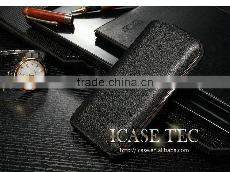 for samsung galaxy s6 edge flip case with real leather material