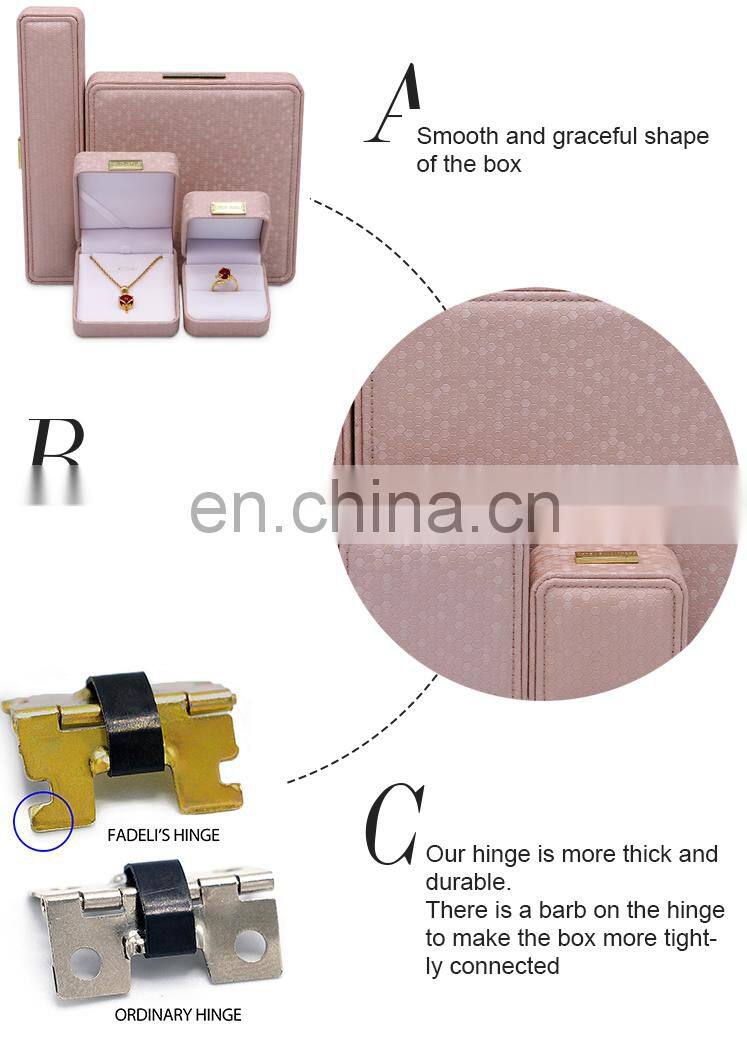 Unique Design Velvet Inside Pu Leather Jewelry Boxes With Logo Ring Box