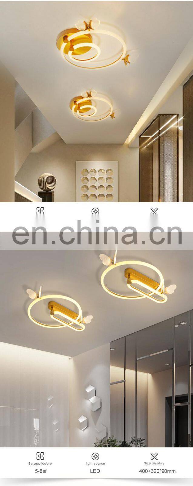 New Product Decoration Acrylic Indoor Black Gold White Contemporary LED Corridor Ceiling Light