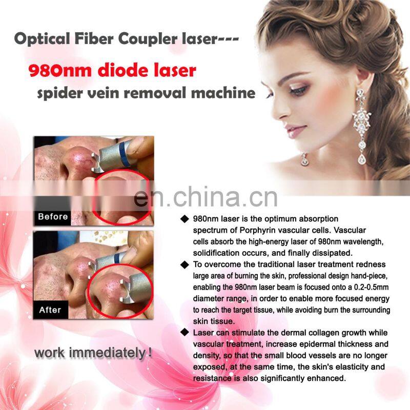 High Quality Multifunction 980nm Diode Laser Vascular Clearance Blood Spider Vein Removal Machine