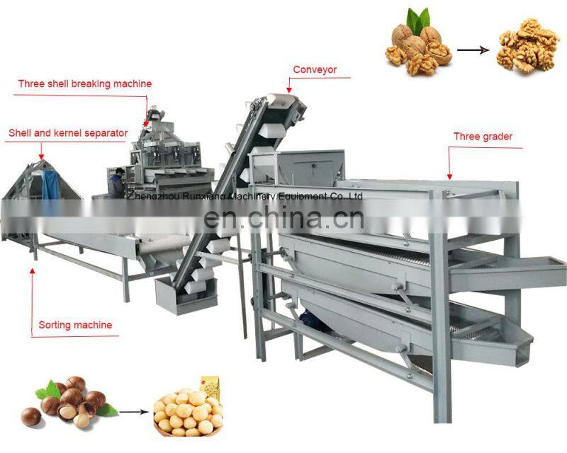 Pecans Walnut classifier grader sorter Huller Sheller Processing Machine Line machine