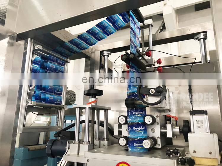 Automatic double head heat shrink sleeve label labeling machine for cup jelly