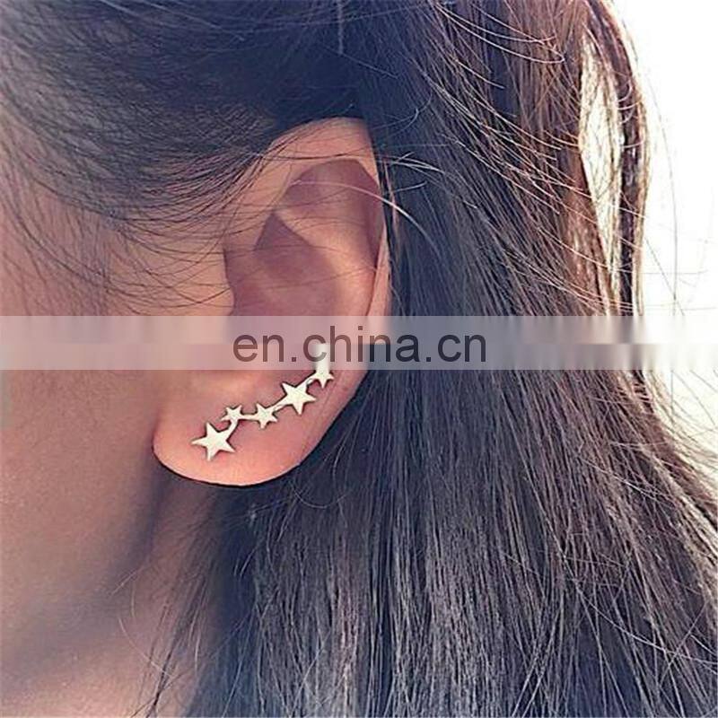 Moon Star Ear Climber Tiny Star ear studs Earrings For Women Mothers Day Celestial Birthday Gift Jewelry Earring