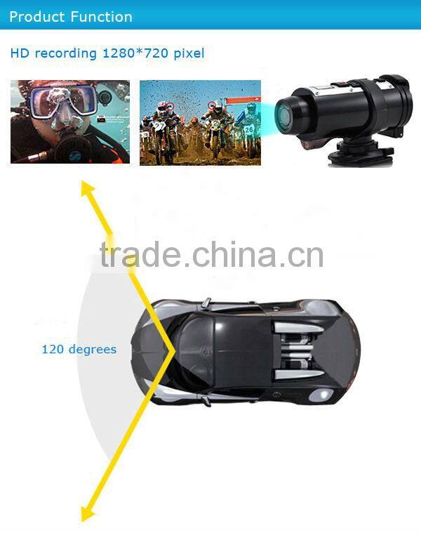 720P HD action DVR waterproof 3M