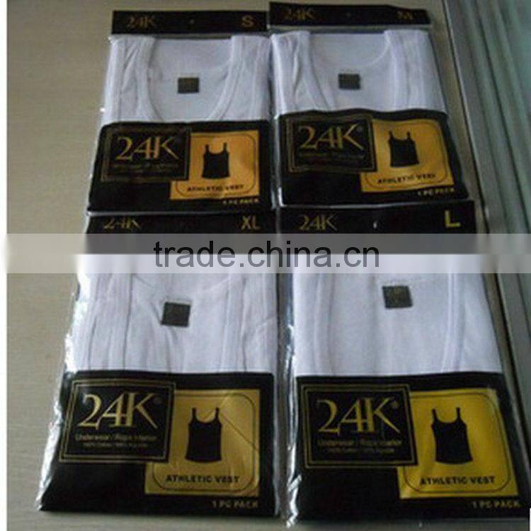 0.74USD Stock Cheappest Rib Cotton Men Singlet / Men Tops ( kcbx001 )