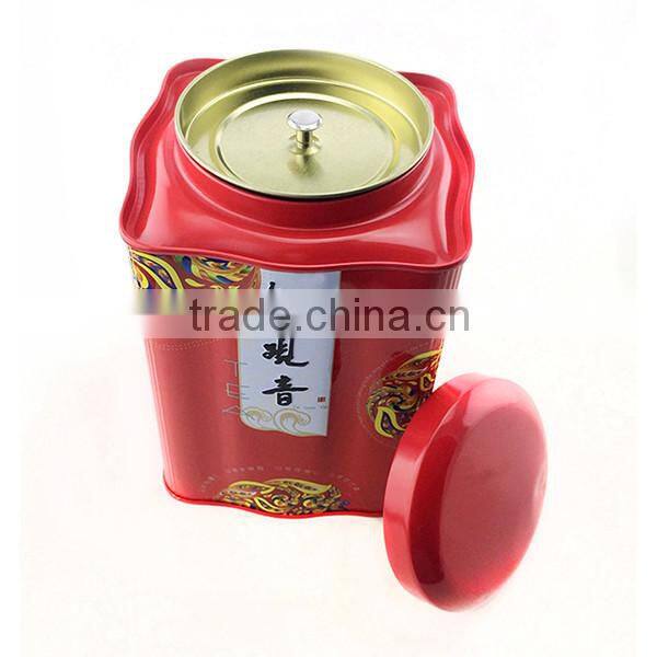 square shape airtight lid tea tin container for sale