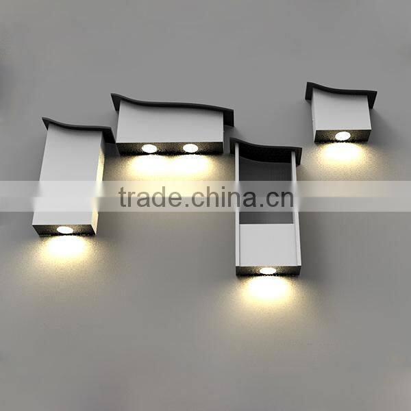 New arrival lighting on wall aluminum box cube lighting led wall light indoor