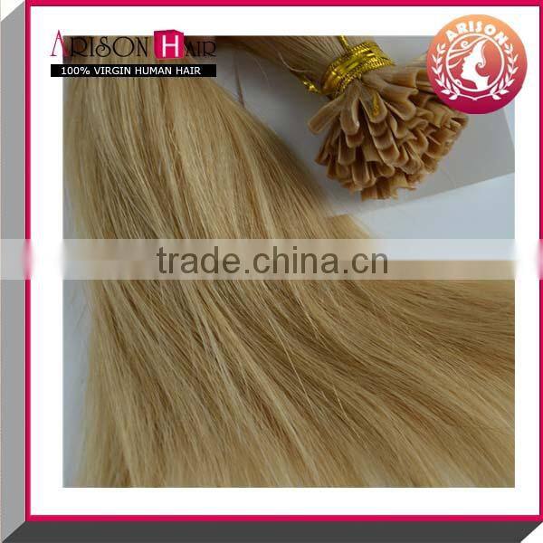 Factory 100 cheap remy u tip hair extension wholesale