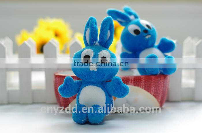 Plush 12cm Blue Rabbit Keychain/Soft Stuffed 12cm Height Blue Big Eyes bunny Keychain/Simling Bunny Soft Animal Keychain