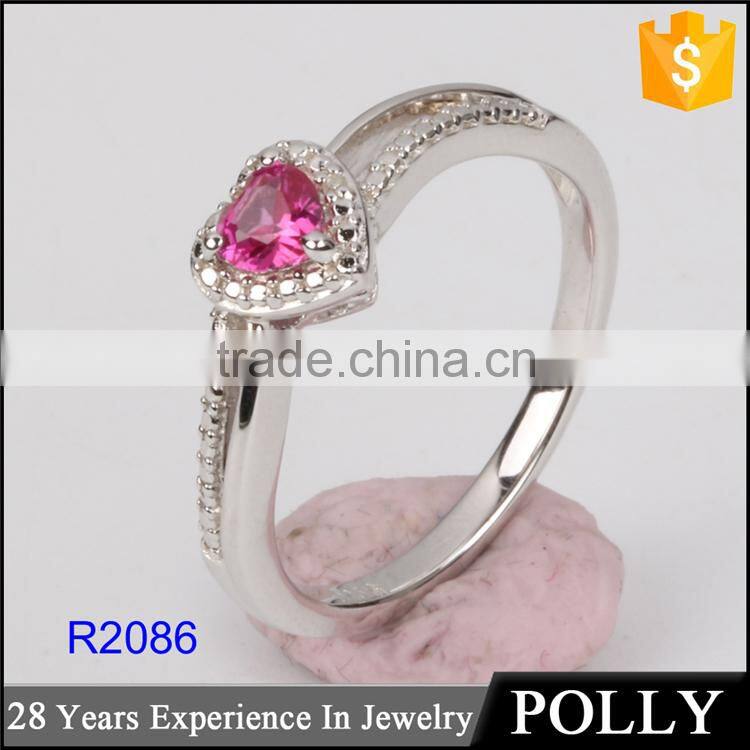 Hot selling 925 silver ring with orange stone for gift