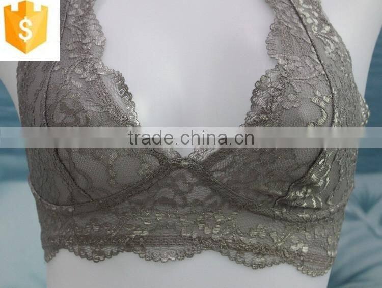 OEM service bling floral decorative nice lady bra top