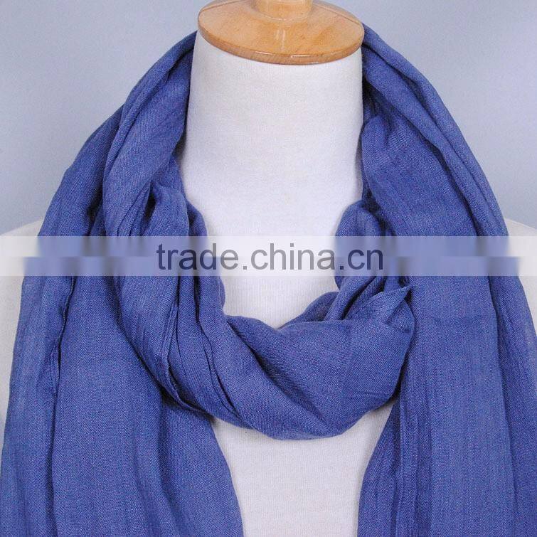New Design Korea Women Fashion Cotton Plain Lace Scarf