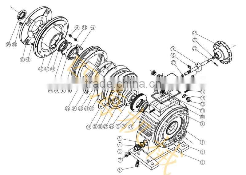 variable speed reducer UD combined worm gearbox with electric motor