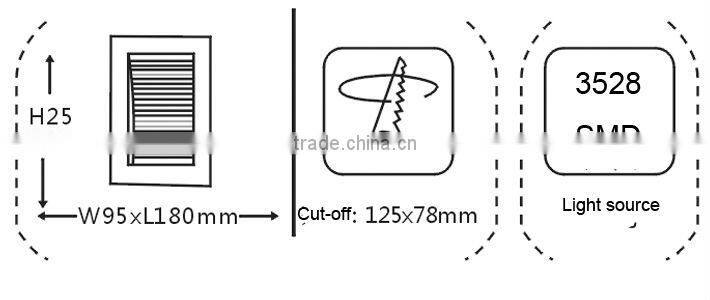 Corner recessed white 1.2W led plaster down lights