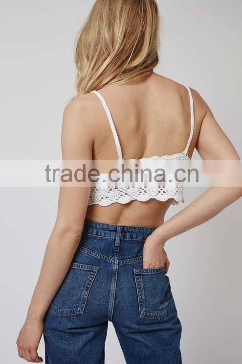 2016 Women Hand Crochet Tie-Front Bralet HSS3038