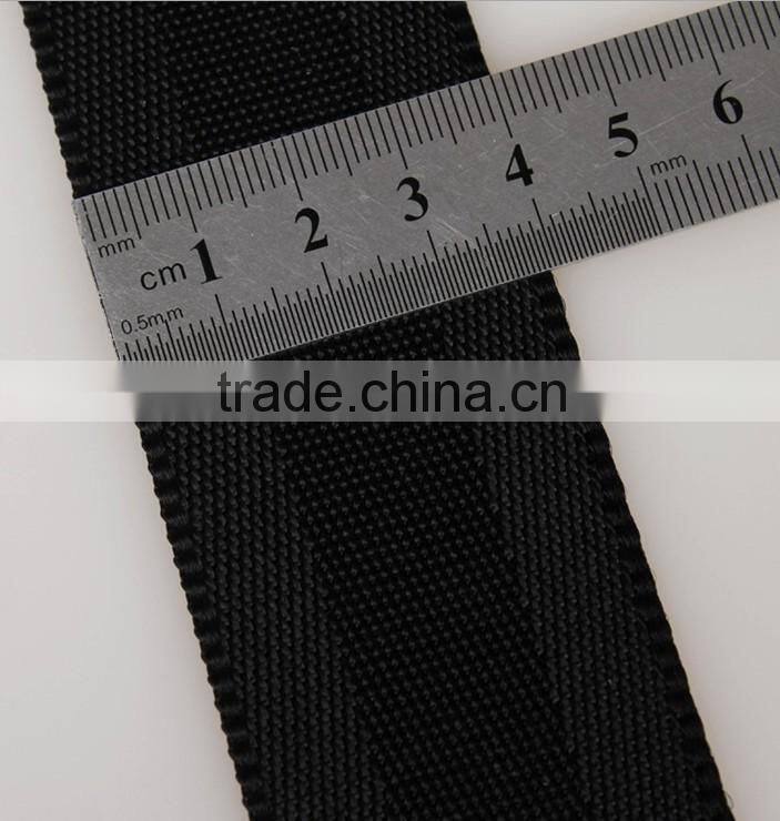 black Herringbone polyester webbing