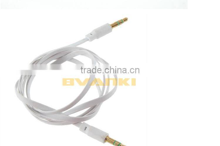 Hot Selling High Quality Colorful 3.5mm Male to Male Flat Noodle AUX Stereo Audio Cable