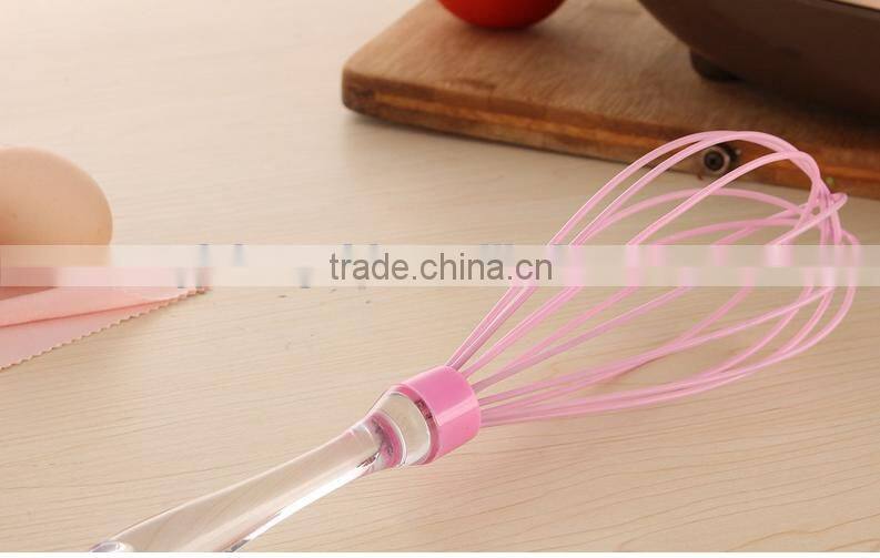 Hot sale colorful silicone whisk with ps handle Silicone Kitchen Utensils for Blending, Whisking, Beating & Stirring
