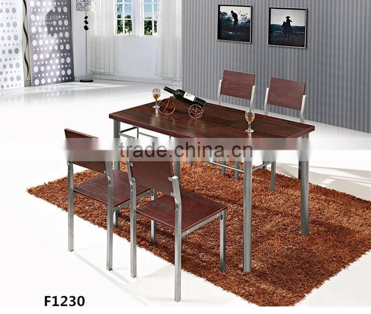 Foshan imported custom sizes cheap price rustic dinner table set no scratch 4 seater wood dining table