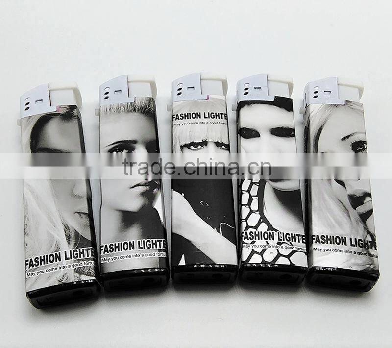 Wrapper lighters customzied refillable plastic gas lighter