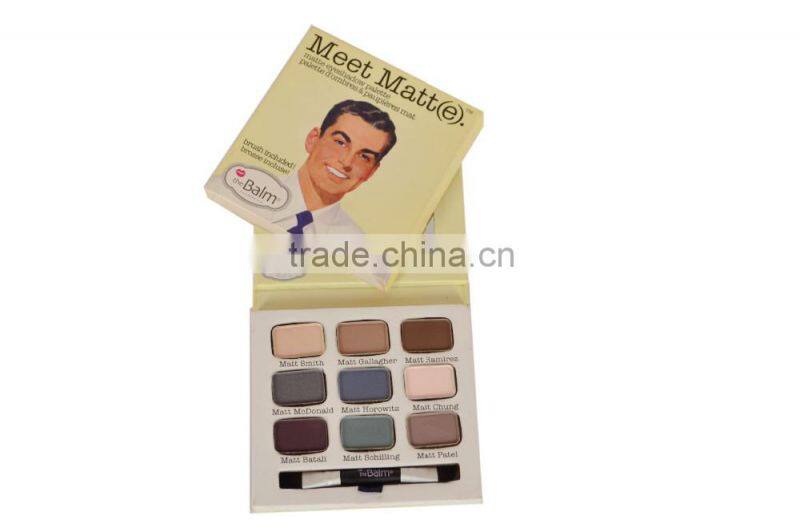 2015 Hot Sale The Balm Makeup Meet Matt (e) Nude Eye Shadow 9 Colors Small Eyeshadow Palette with Brush