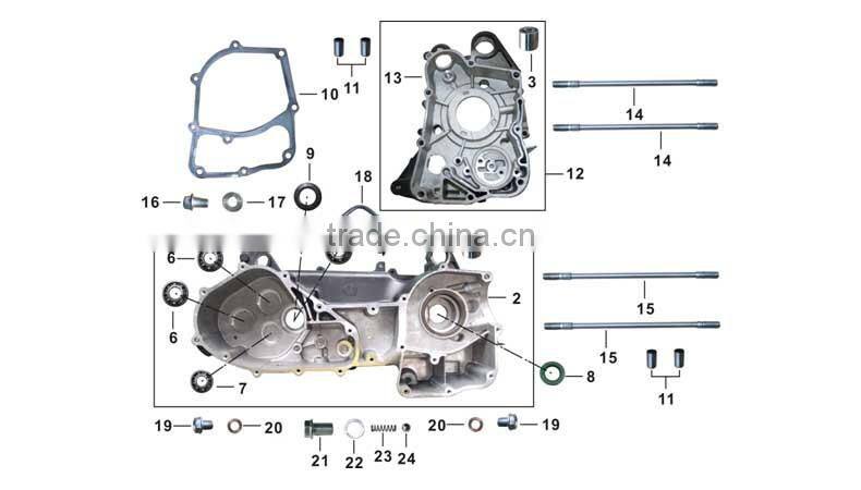china hot sale motorcycle crankcase assy for sale