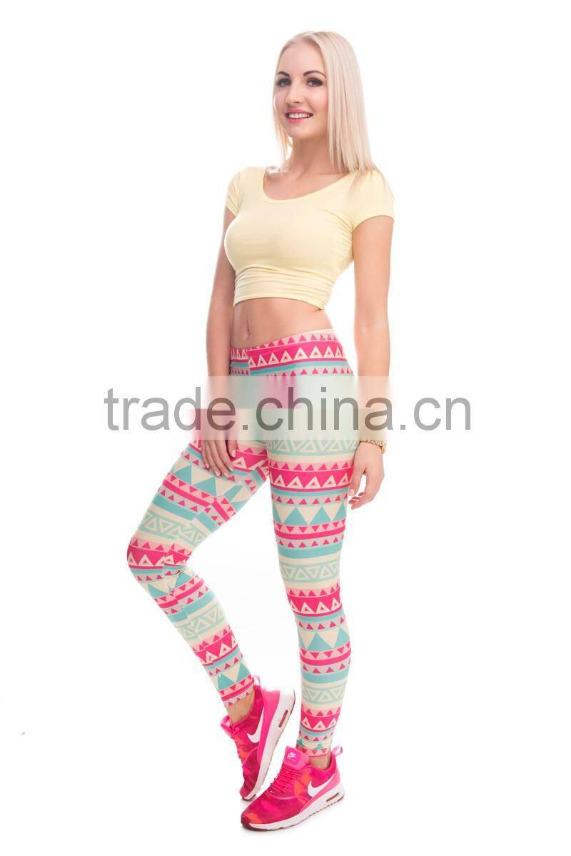 New Arrival 3D Printed Color Women leggings Aztec Green leggins woman