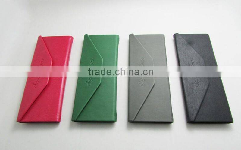Brand new style leather wrapped foldable handmade glasses case