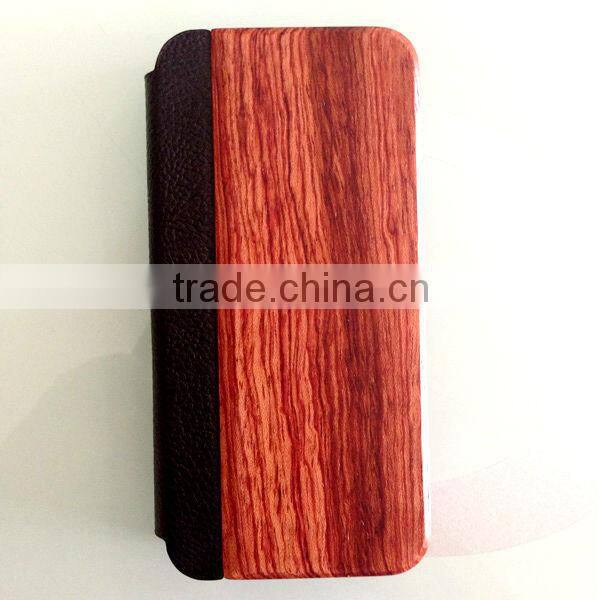 For iPhone wood case / wood iPhone case combined with real leather