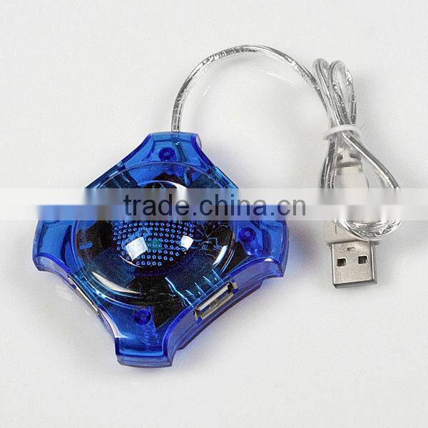 Transparent USB Light Up Smart Button USB HUB For PC