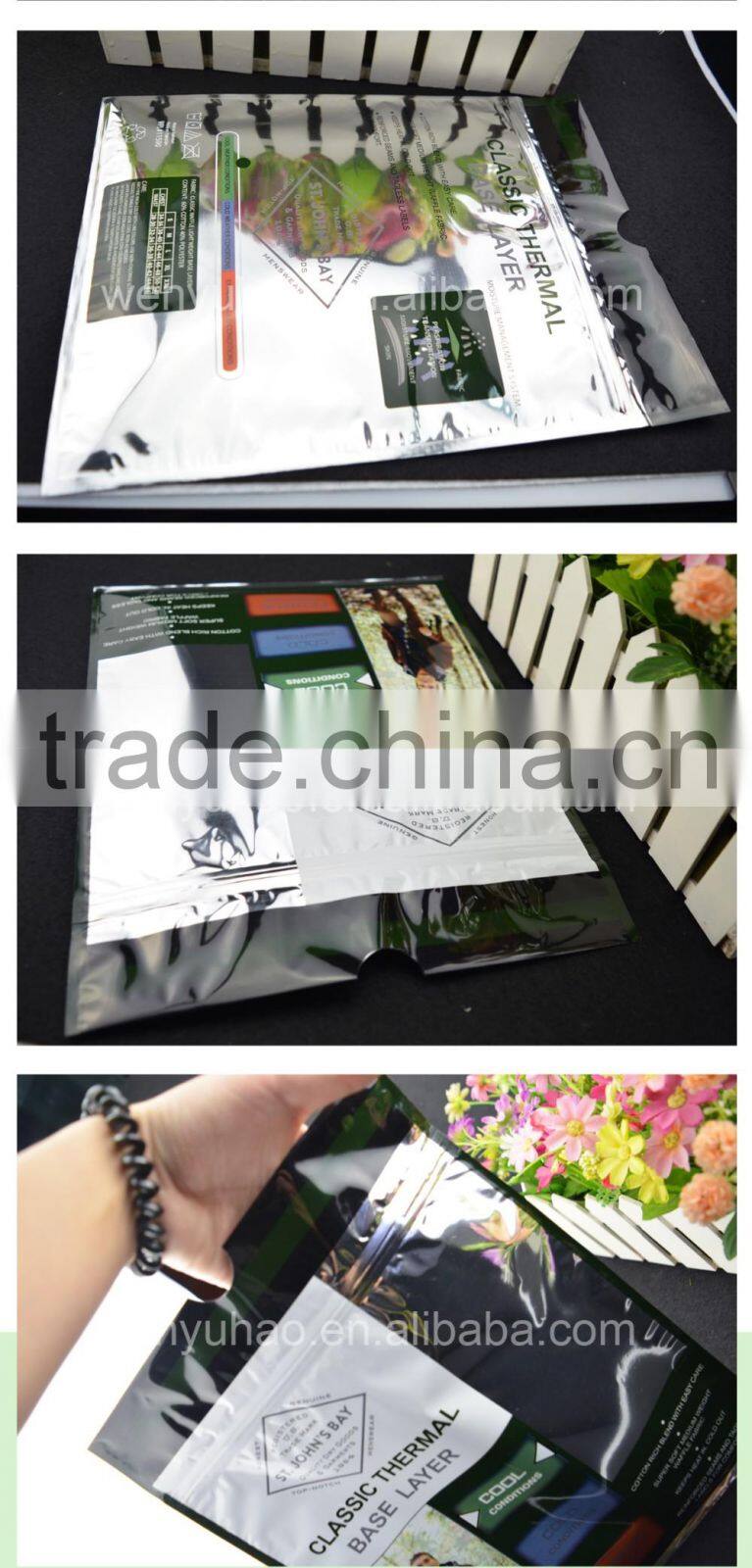 factory price custom zipper plastic packing bag with tear notch / high quality gravure printing pouch