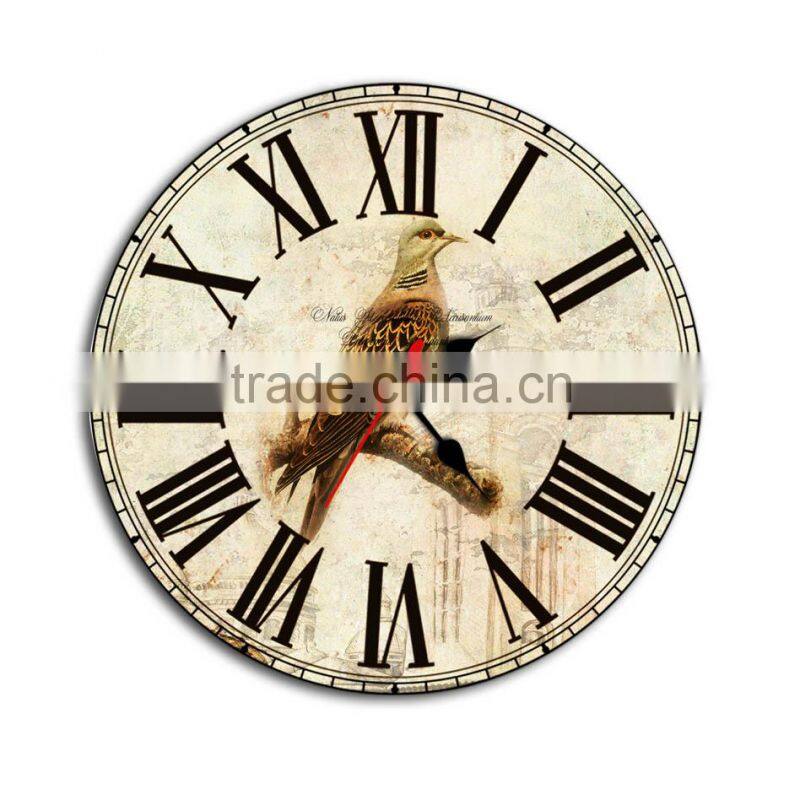 Small bird decorative wooden clock for sale