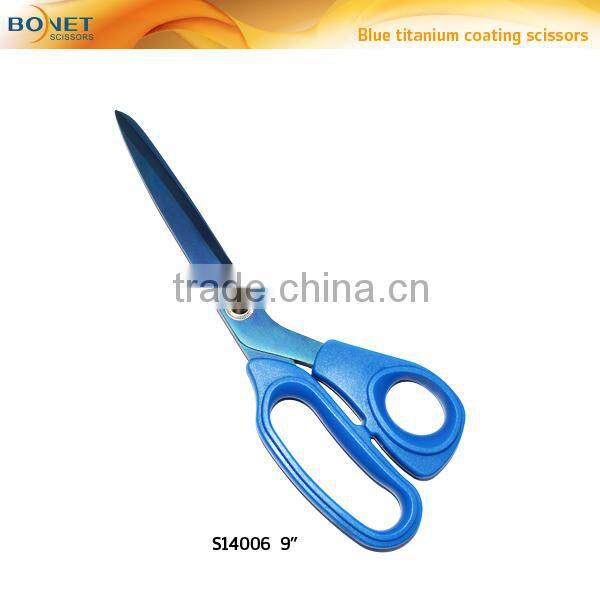 S14005/S14006/S14019 LFGB qualified Titanium coating Tailor cutting Scissors with plastic handle