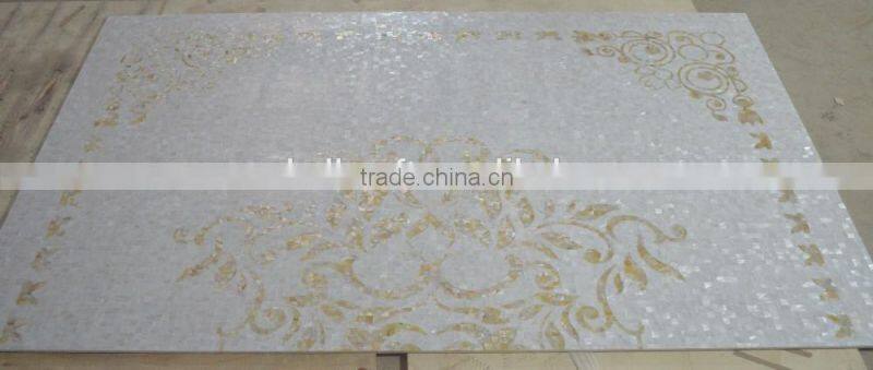 Gold lip mother of pear shell(MOP) mosaic panel for wall and decoration
